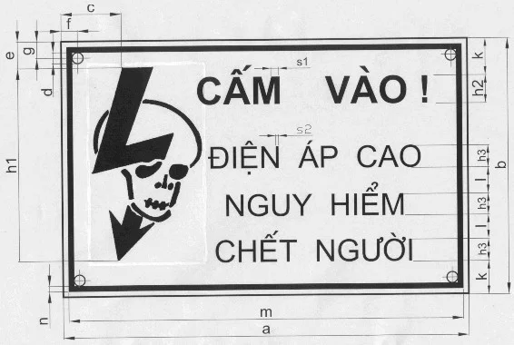 Biển báo an toàn điện: cấm vào điện áp cao