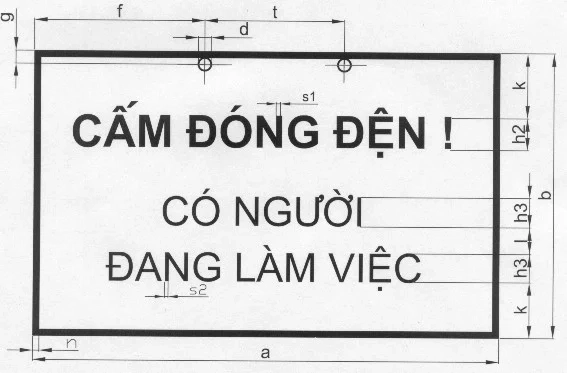 Biển báo an toàn điện: cấm đóng điện có người đang làm việc