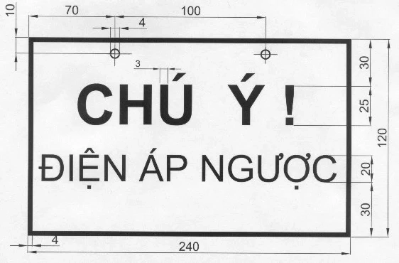 Biển báo an toàn điện: chú ý điện áp ngược