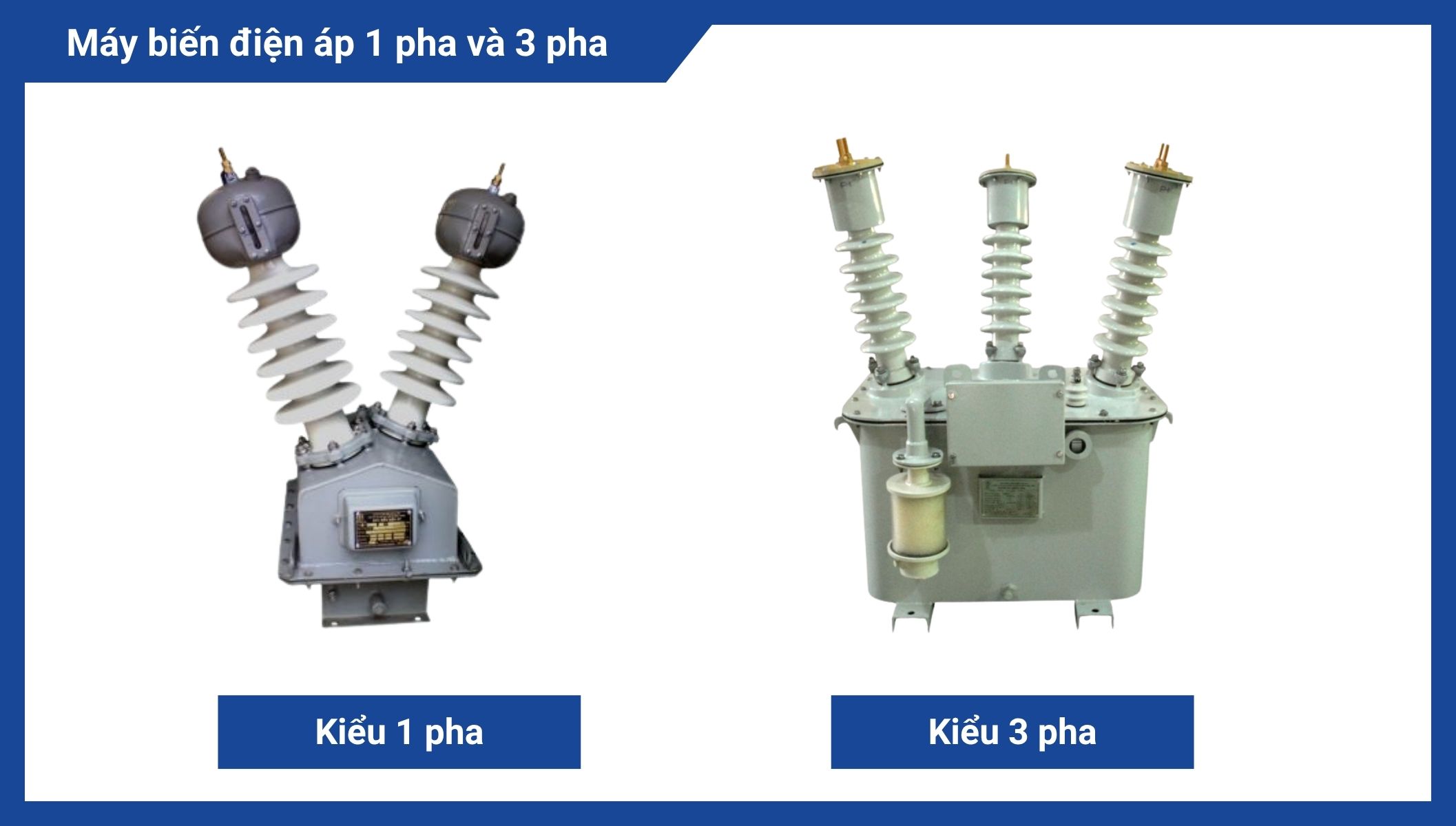 Máy biến điện áp Máy biến điện áp kiểu 1 pha và 3 pha