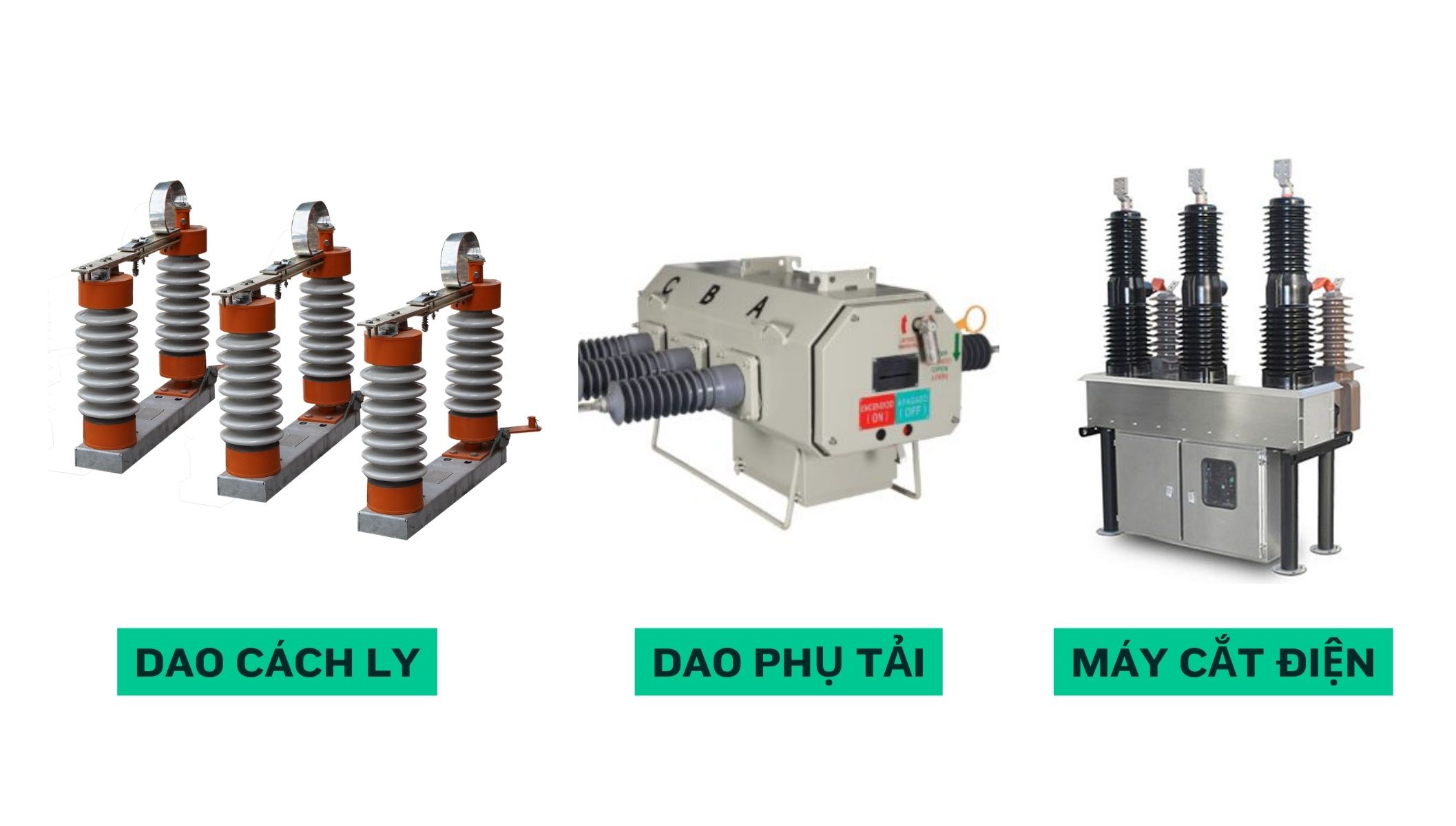 So sánh dao cách ly, dao phụ tải và máy cắt điện Sự khác nhau giữa dao cách ly, dao phụ tải và máy cắt điện